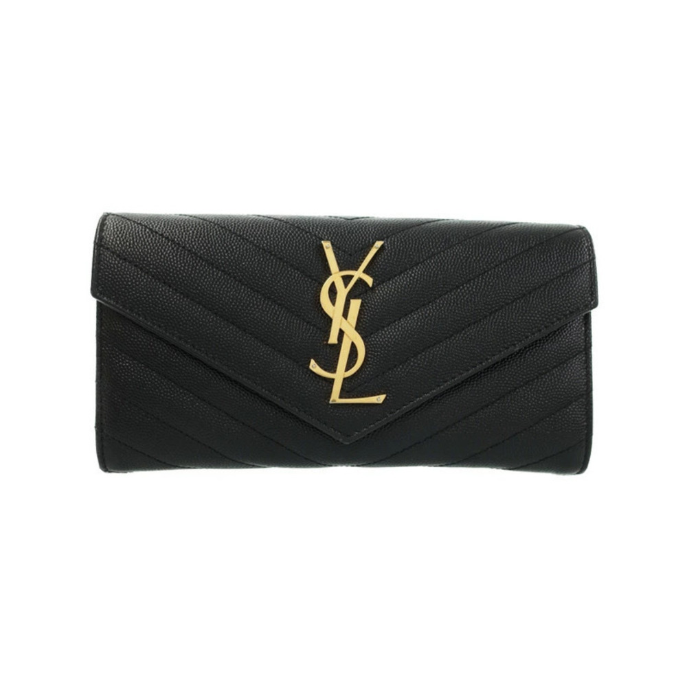 SAINT LAURENT Paris Monogram Flap Wallet Bi fold Long